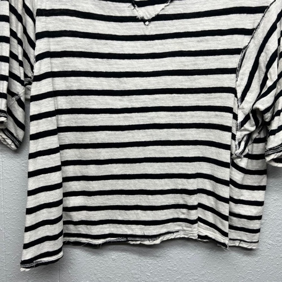 We The Free Head In The Clouds Linen Cotton Crop Boxy Boho Distressed Top Small - Picture 11 of 15